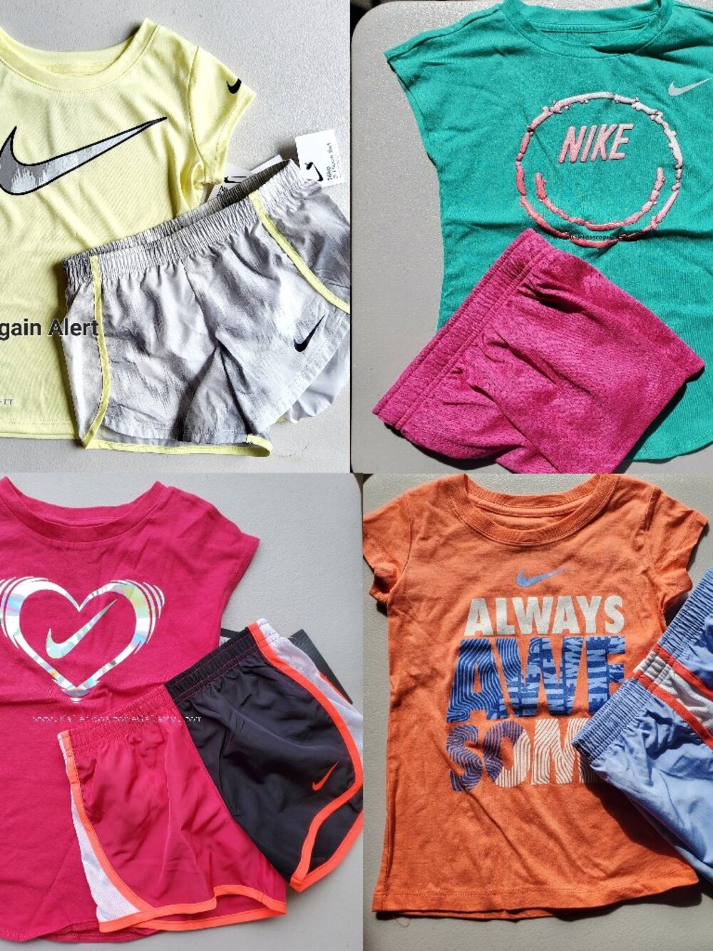 Nike Girls Size 5 - Dri-fit Running Shorts & T-Shirts 8pc Mesh Smiley NWT